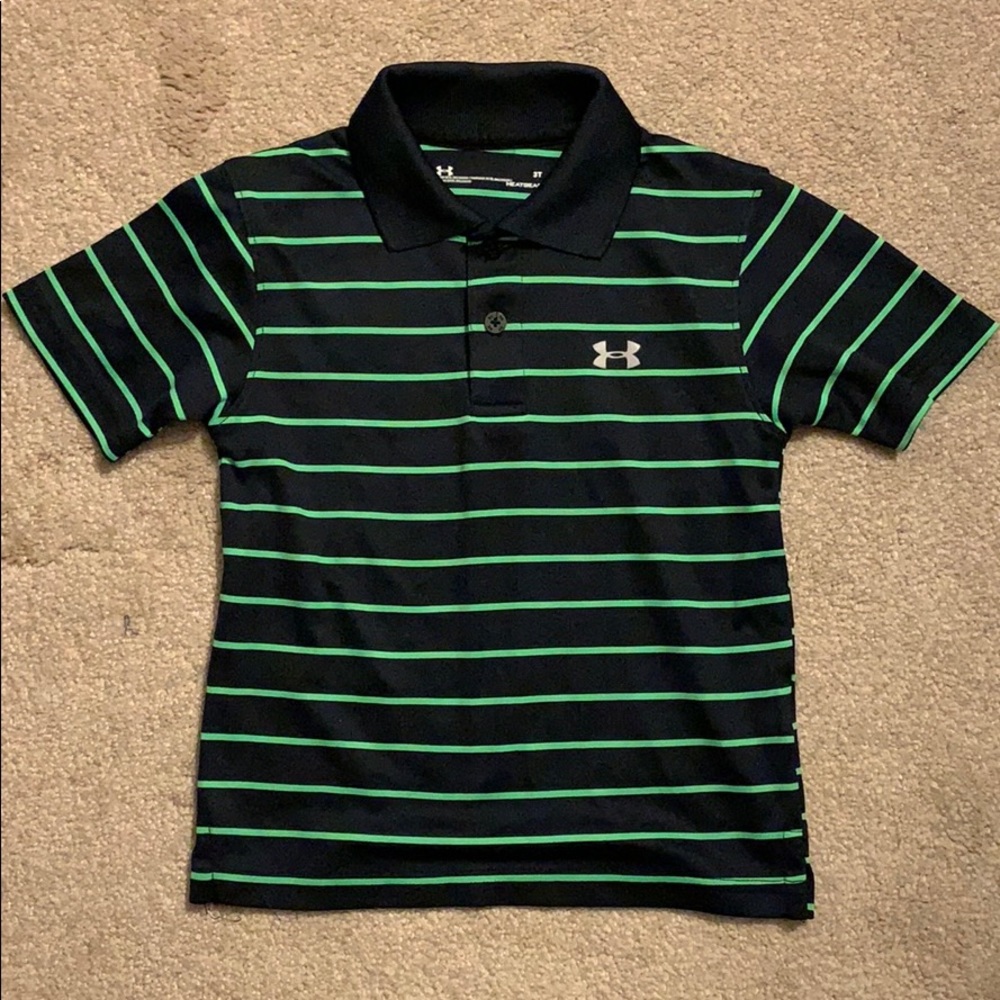 Under Armour boy’s polo: black & green
